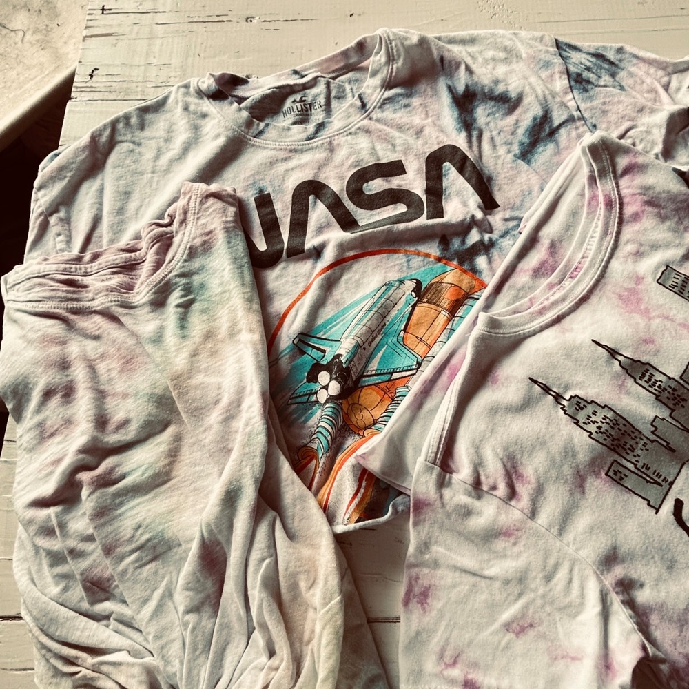 Hollister NASA & American Eagle Tie Dye Crop Top Bundle Womens Small S
